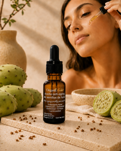 Aceite Facial Anti-aging de Semillas de Tuna Premium · Antioxidante y Nutritivo · 20 ml
